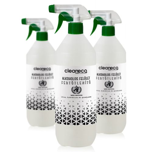 Cleaneco alkoholos felületfertőtlenítő szórófejjel 1 liter