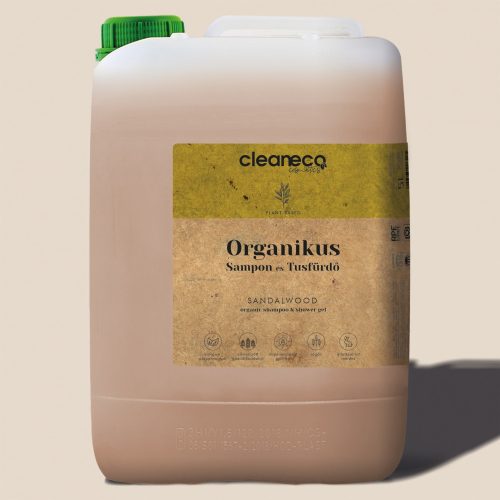 Cleaneco szantálfa illatú organikus tusfürdő és sampon 5 l.