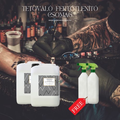 Tetováló fertőtlenítő csomag ajándék szórófejes flakonnal
