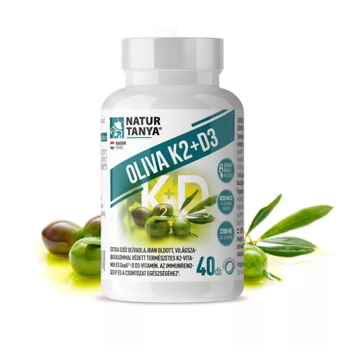 Natur Tanya® OLIVA K2+D3 – vitaMK7® K2-vitaminnal (40 kapszula)
