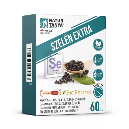 Natur Tanya® Szelén Extra – szerves szelén és BioPerine® (60 db)