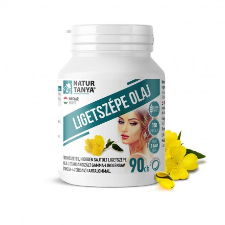 Natur Tanya® Standardizált Ligetszépe Olaj Kapszula – Hidegen Sajtolt, GLA-ban Gazdag Omega-6 Forrás (90 db)
